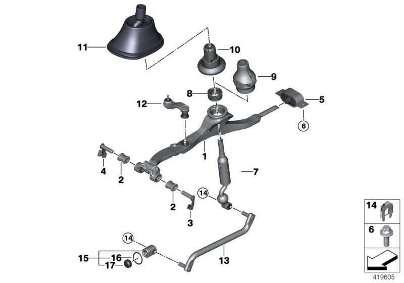 BMW 340i Shifter Linkage Prts